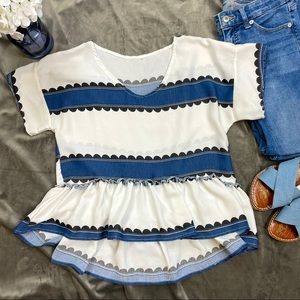Peplum Ruffle Top Scallops Details